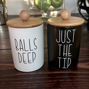 Funny Apothecary Jars for cotton balls & Qtips